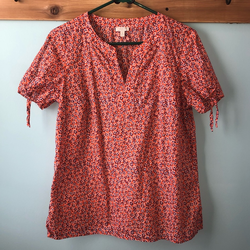 Talbots Short Sleeve with opening and tie